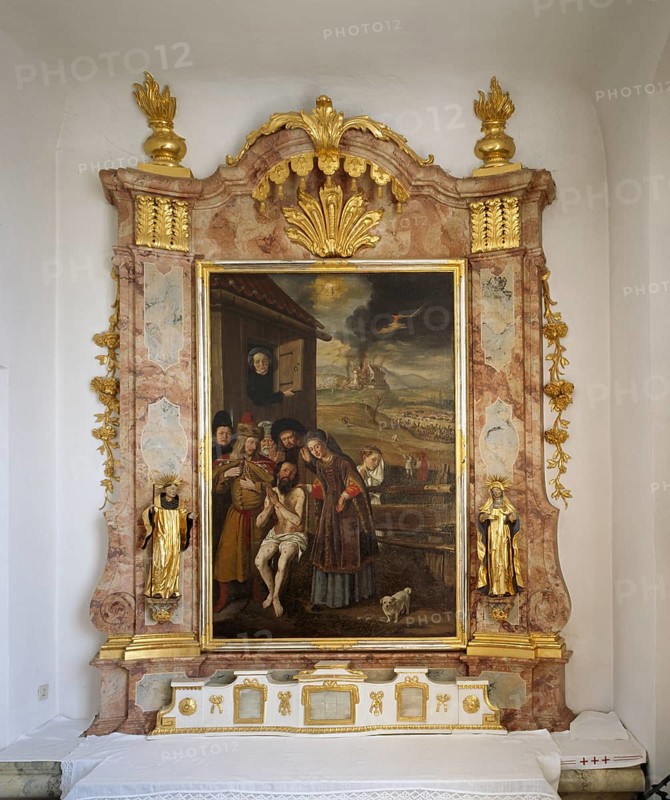 Job Altar, painting by Johann Wilhelm Holzmair around 1650, St., Sankt, Saint