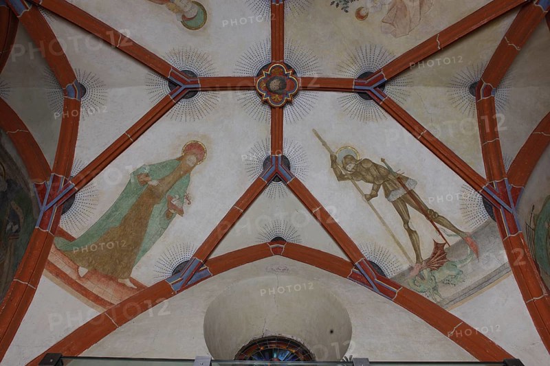 South aisle, frescoes in the 2nd bay Church of St., Church of St., St., St., Saint