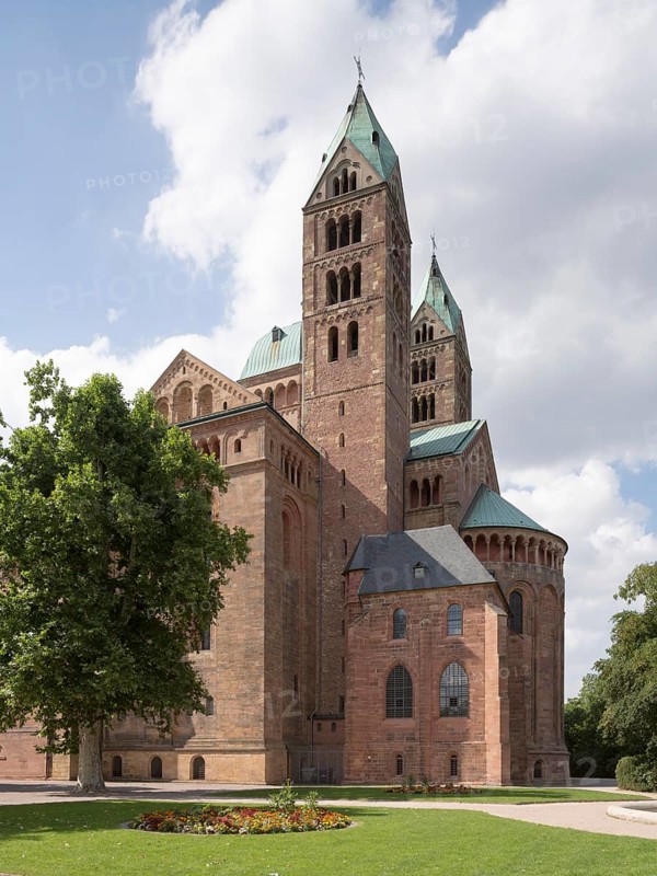 Speyer, Cathedral Church of St Mary and St Stephen, Speyer Cathedral, Imperial Cathedral, view from south-east to transept and apse