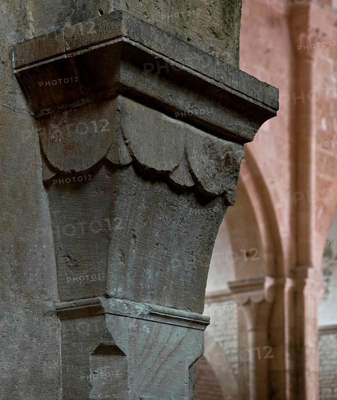 Fontenay Abbey Church Pilaster capital built 1139-47 Pilaster capital in the north aisle, St., Saint, Saint
