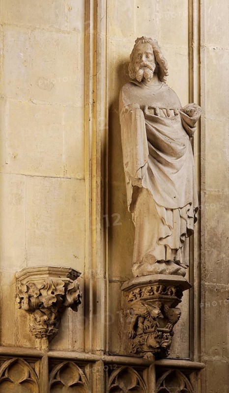 North tower bay, figure of a saint, St., Saint, Saint