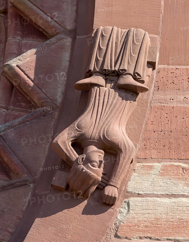 Basel, Cathedral (Basel Minster), north transept, wheel window (wheel of fortune, Rota Fortunae), detail