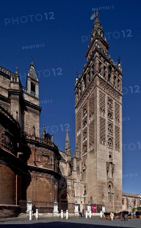 Seville, Cathedral. Seville Cathedral with bell tower, St, Saint, Saint