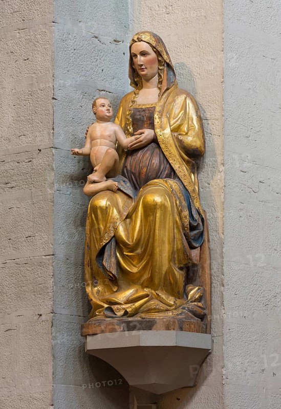 Constance, Minster, Gothic Madonna on the crossing pillar, poplar wood around 1270