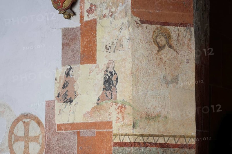 South aisle, frescoes in the 4th bay, fragment of a donor painting with the Man of Sorrows Church of St., Church of St., St., St., Saint