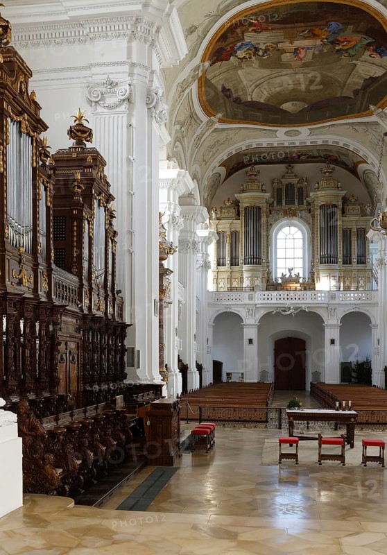 Choir organ by Johann Nepumuk Holzhey, in the background the main organ, St., Sankt, Saint