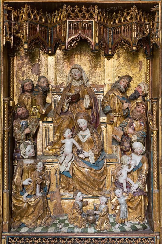 Schlutup clan altar from St Katharinen, around 1500, centrepiece, holy clan, St., Sankt, Saint