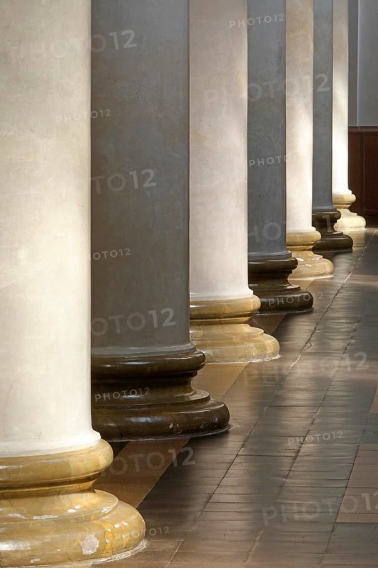 Built in 1830 by Georg Moller, rebuilt 1949-1953, southern row of columns, bases, St., Sankt, Saint