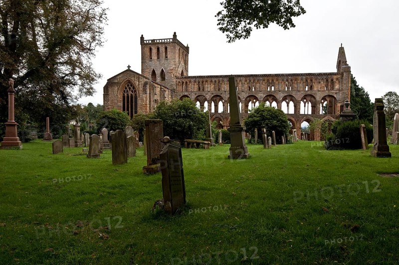 View from north with historic cemetery, St., Sankt, Saint