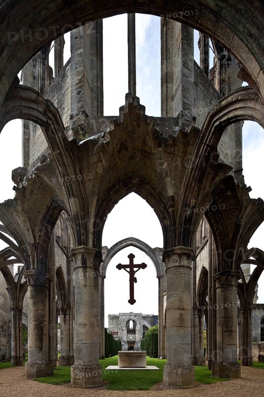 Cistercian abbey mid 13th century, church ruins, ambulatory to the west, St., Sankt, Saint