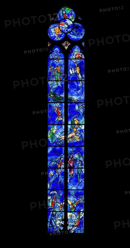 Window by Marc Chagall in the choir, created from 1978, St., Sankt, Saint