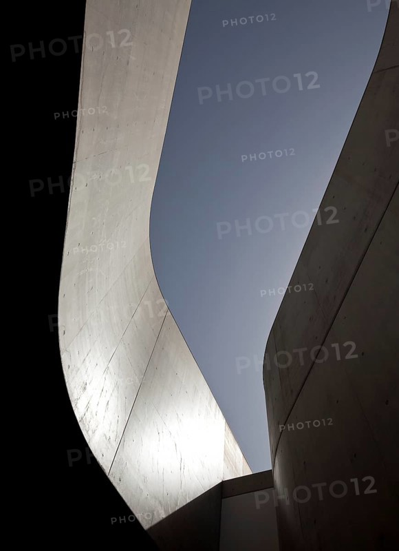 Museo nazionale delle arti del XXI secolo, completed in 2010 by Zaha Hadid, light cut-out above the entrance area