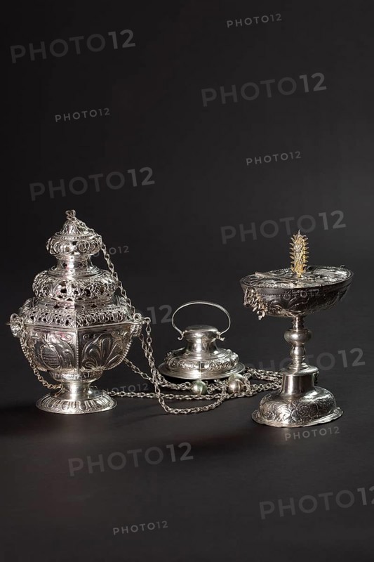 Censer and incense boat, goldsmithing and textile art from the 16th to the 20th century, St., Sankt, Saint