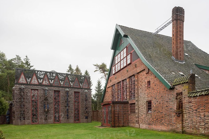 Jesteburg, Bossard art centre, studio house, built 1912-1914 by Johann Michael Bossard, on the left the art temple, 1926-1930