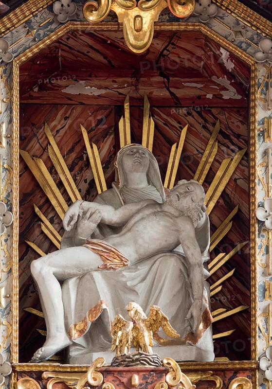 Built in 1646, high altar with vesper image, St., Sankt, Saint