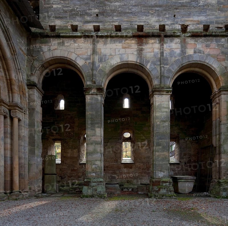 Paulinzella, monastery ruins. Main construction period 1105-24 since 16-17th century Ruin of the ante-church View to the south left Main portal of the monastery church Paulinzella, St., Sankt, Saint