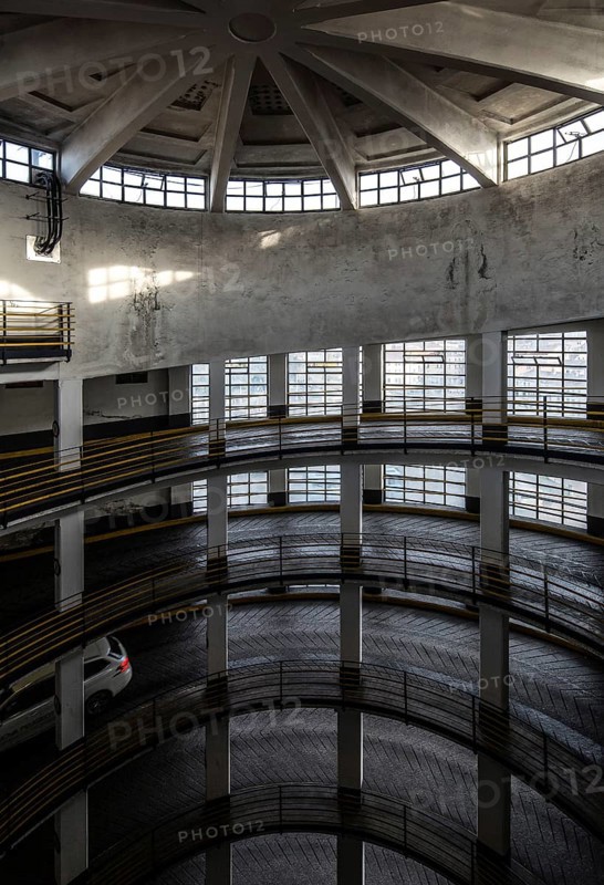 Italy Venice Car Park Autorimessa Comunale -401 built in 1931-34 by Eugenio Miozzi in the style of Razionalismo then the largest car park in Europe spiral ramp upper part from inside