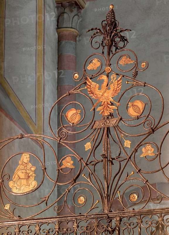 Brauweiler near Pulheim, St Nicholas' Abbey Church, north aisle, wrought-iron grille as choir screen from 1627