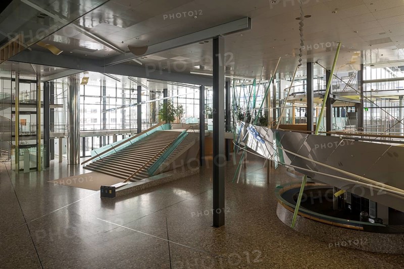 Bonn, government district (federal district, parliament district), Bundeshaus, former plenary hall, built by Günter Behnisch until 1992, today part of the World Conference Centre Bonn, foyer