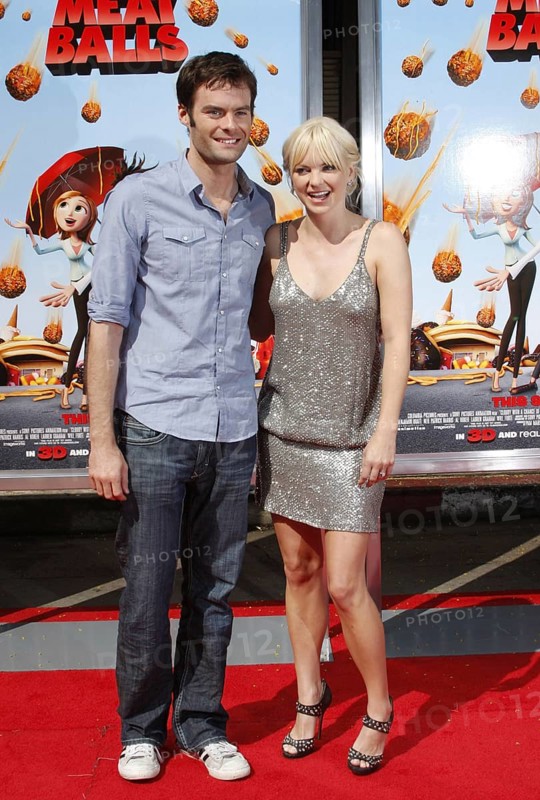 Bill Hader and Anna Faris at the Los Angeles premiere of 'Cloudy With A Chance Of Meatballs' held at the Mann Village Theater jn Westwood, USA on September 12, 2009, Westwood, California, USA, North America
