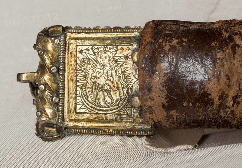 Belt of St Liudger, silver buckle with Mary on the crescent moon