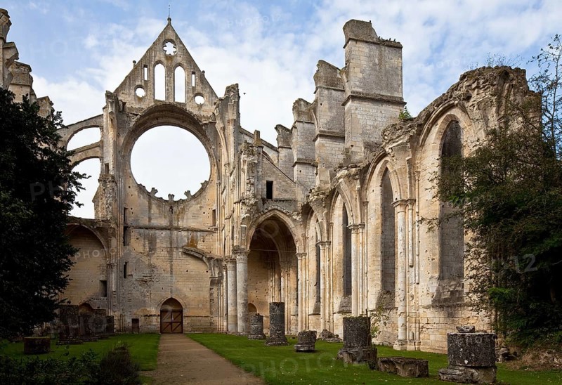 Cistercian church consecrated in 1227, interior with west gable and remains of the north aisle, St., Sankt, Saint