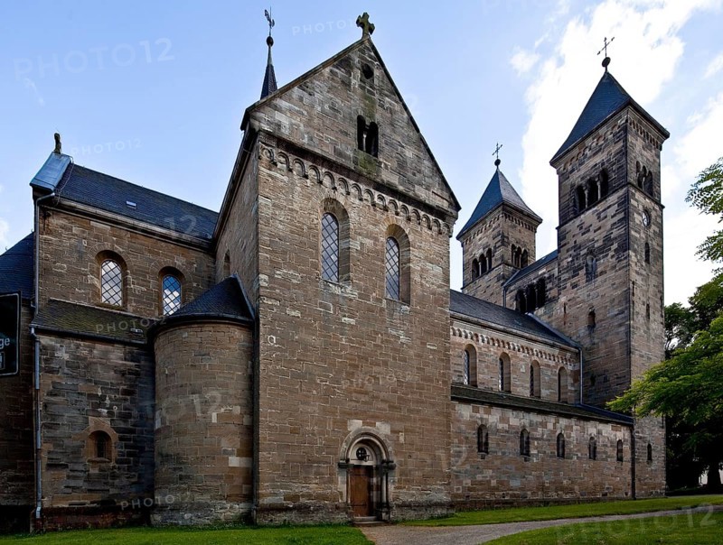 View from north-east, reconstruction of nave and towers 1855-66 by Ferdinand von Quast, St., Sankt, Saint