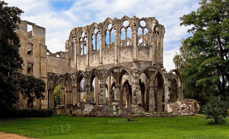 Cistercian abbey mid 13th century, church ruins, choir from south-east, St., Sankt, Saint