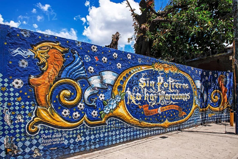Football mural in La Boca, Buenos Aires, Argentina, South America