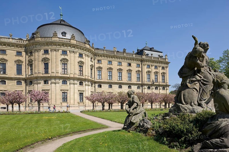 Garden façade with cherry blossom
