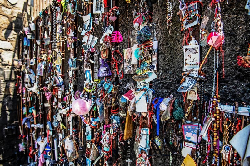 Acknowledgements and wishes to the Holy Mother Mary on the Cerro San Cristobal, Santiago de Chile, Chile, South America