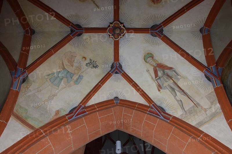 South aisle, frescoes in the 2nd bay Church of St., Church of St., St., St., Saint