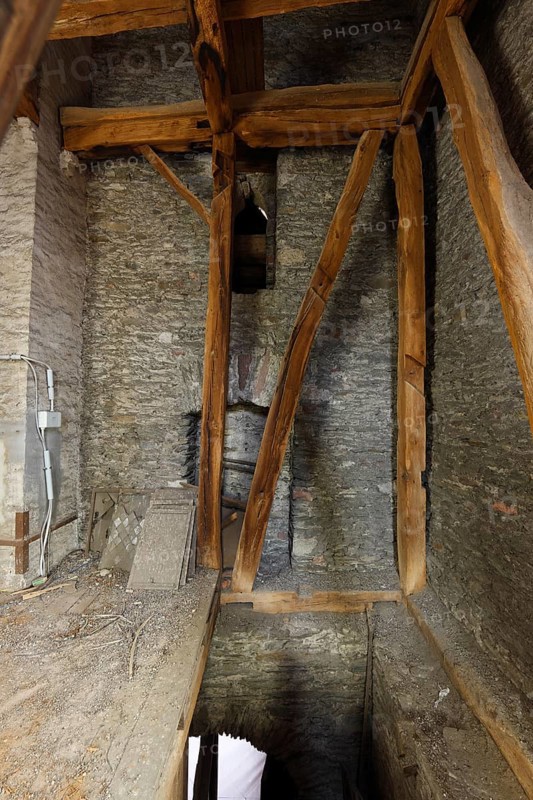 Northern choir flanking tower, roof truss of St. Church, St. Church, St., St., Saint