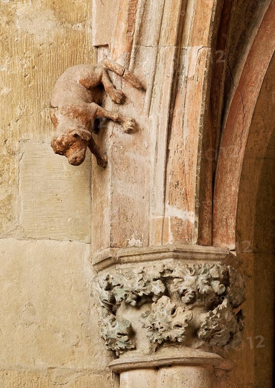 North aisle, Heinrich-und-Kunigunden altar from around 1320, detail dog, St., Sankt, Saint