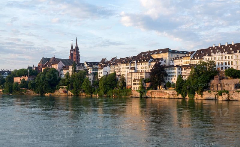 Basel, Minster (Basler Münster), view from north-east over the Rhine