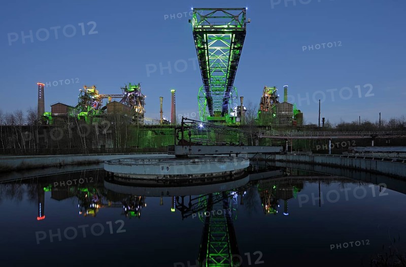 Former Thyssen AG smelting works, circular clarifier and blast furnace plant with light installation by Jonathan Park