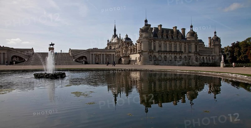 Chantilly, Chateau-de-Chantilly, Grand Château, view from north-east 1875-81 built by Honoré Daumet