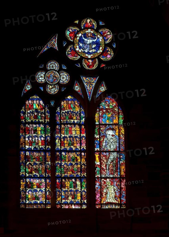 Strasbourg Cathedral, Cathédrale Notre-Dame de Strasbourg, south aisle, 1st window from the west, Last Judgement