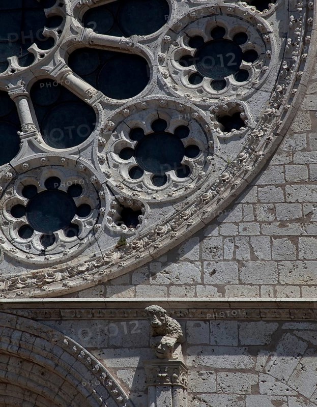1195-1260 Main construction period, rose window on the west façade, St., Sankt, Saint