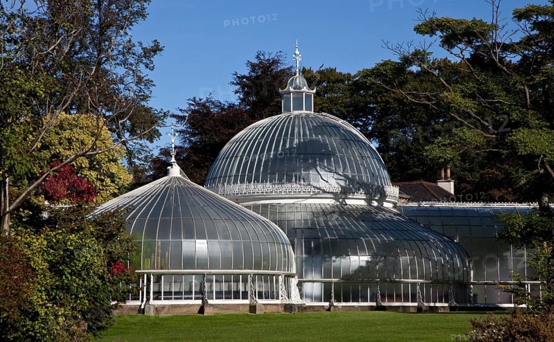 Glasgow Botanic Garden, KIBBLE PALACE greenhouse ensemble built on Loch Long in 1863 and moved to Glasgow in 1873