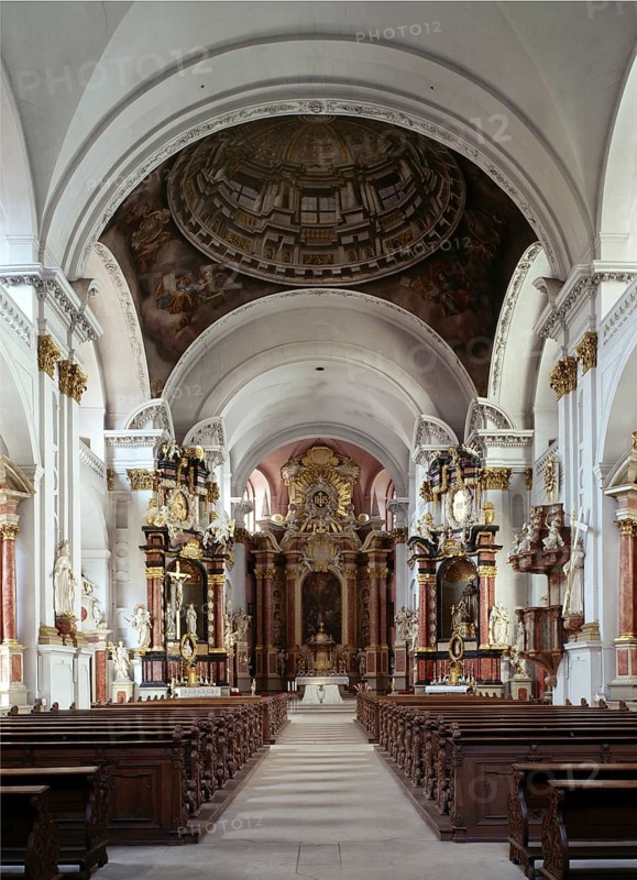 Interior view of the parish church. View of the choir. Construction period 1686 - 1718, St., Sankt, Saint