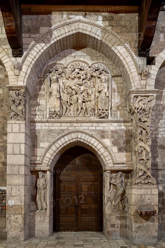 Souillac, former abbey church of Sainte-Marie, portal sculptures, relocated to the interior in the 17th century