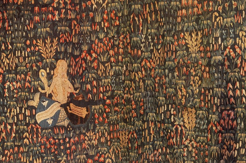 Carpet with flowers and siren behind the high altar, St., Sankt, Saint