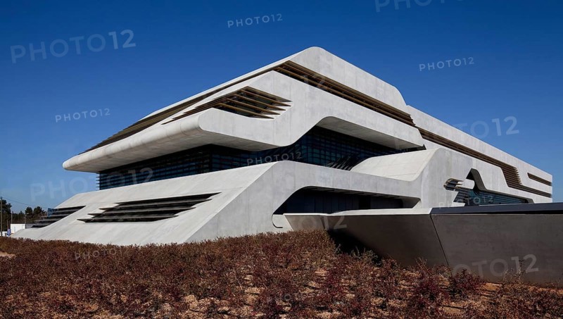 Montpellier, multi-purpose building PIERRESVIVES, built 2006-2012 by Zaha Hadid, view from south