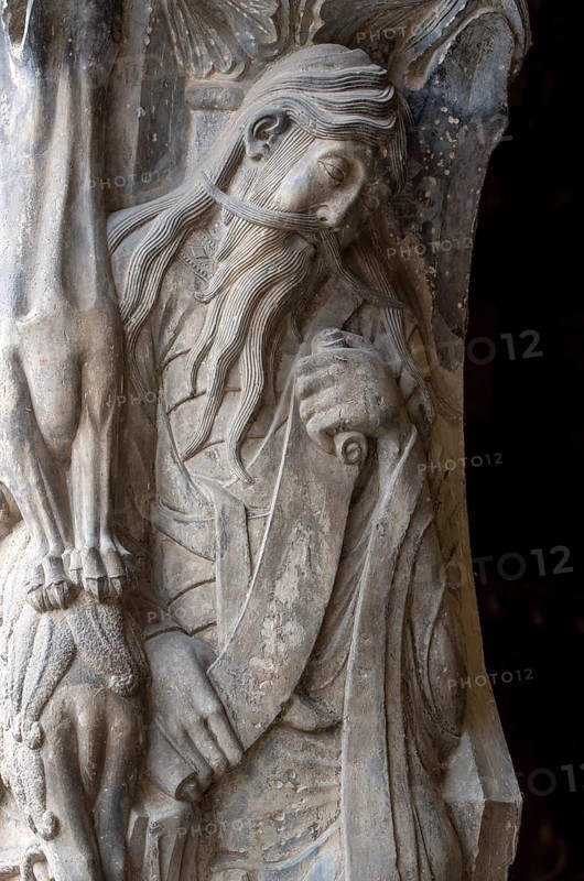 Moissac, Saint-Pierre Abbey, portal of the abbey church, trumea pillar with prophet Jeremiah