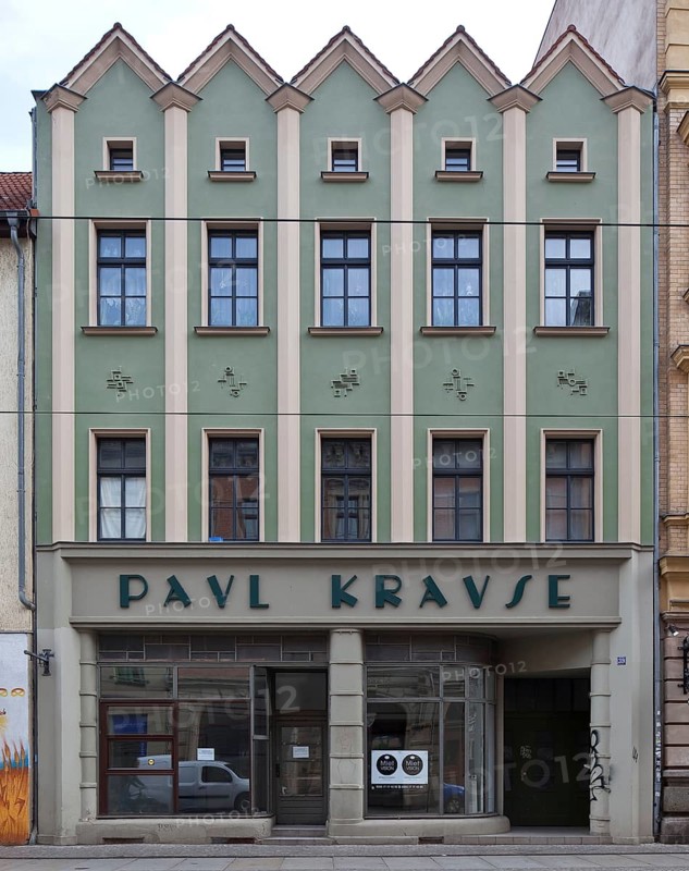 Halle an der Saale. Residential and commercial building at Geiststraße 39, built in 1870, expressionistically remodelled in 1925