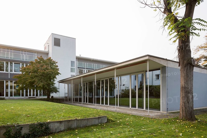 Former State Representation of Bavaria to the Federal Government, now the headquarters of the German Foundation for Monument Protection, built in 1955 by Sep Ruf, pavilion in the garden