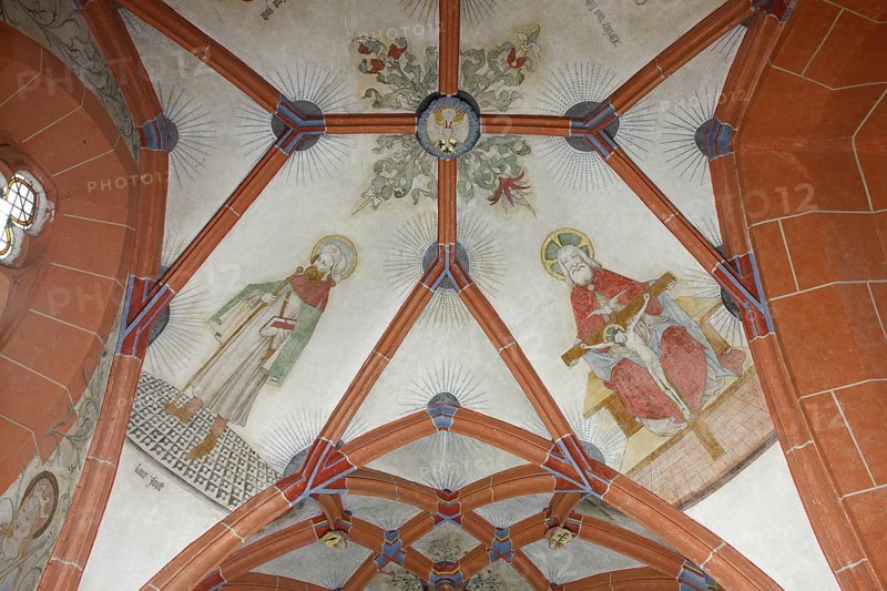 North aisle, frescoes in the west bay, St. Jodokus, mercy seat Church of St., Church of St., St., St., Saint