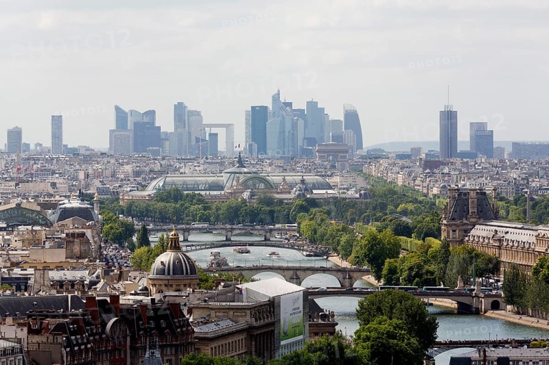 Paris, view from the tower of Notre-Dame Cathedral over the Seine to the east