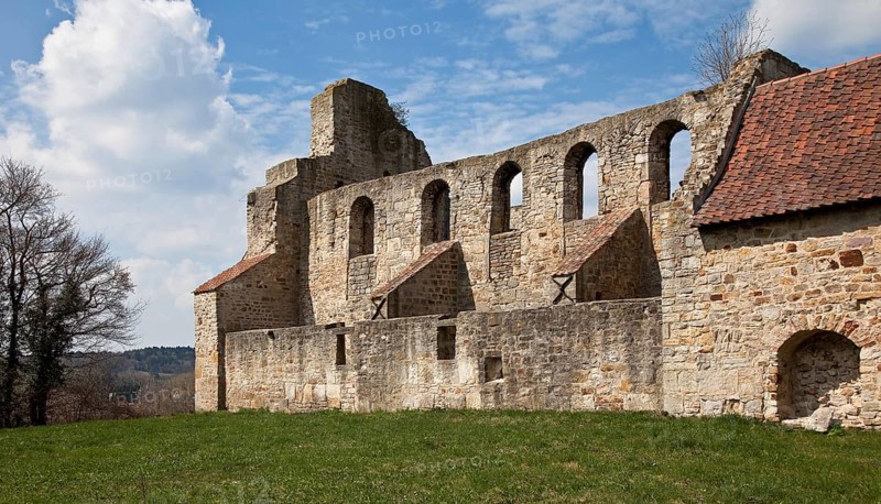 Walbeck (Aller), ruins of the former Benedictine collegiate church of St. Marien, view from south-east, built between 10th and 13th century, decayed in 19th century, St., Sankt, Saint